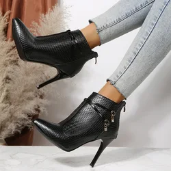 Botas stivali corti con tacco alto donna shoe2023primavera estate nuovi stivali nudi a punta con tacco Fine Sexy stivali da donna con tacco alto di grandi dimensioni