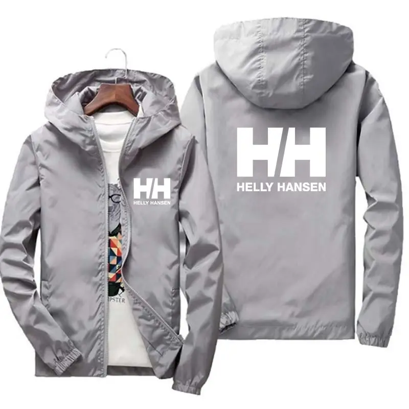 HH-abrigo impermeable con cremallera para hombre, chaqueta deportiva con capucha, de secado rápido, cortavientos, gran Sellin, 2024