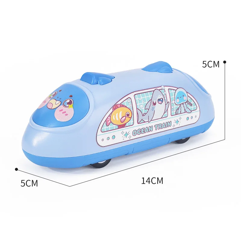 Interactive Toy Double Pull-Back Train Inertia High-Speed Rail Subway Simulation Cute 3D Model Cartoon Small Car Children's Gift