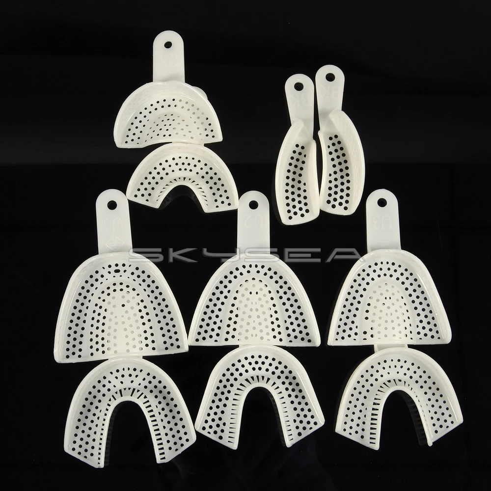 1pair Dental Tray Without Mesh Tray  impression Bite Plastic tray Material disposable L/M/S Anterior CN-P Dentist Tools