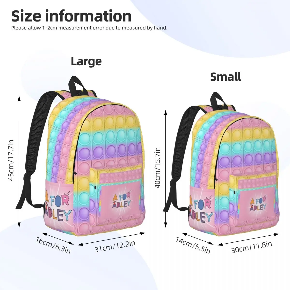 Popit A For Adley Back To School Backpack for Preschool Primary School Student Bookbag Boy Girl Kids Daypack Durable