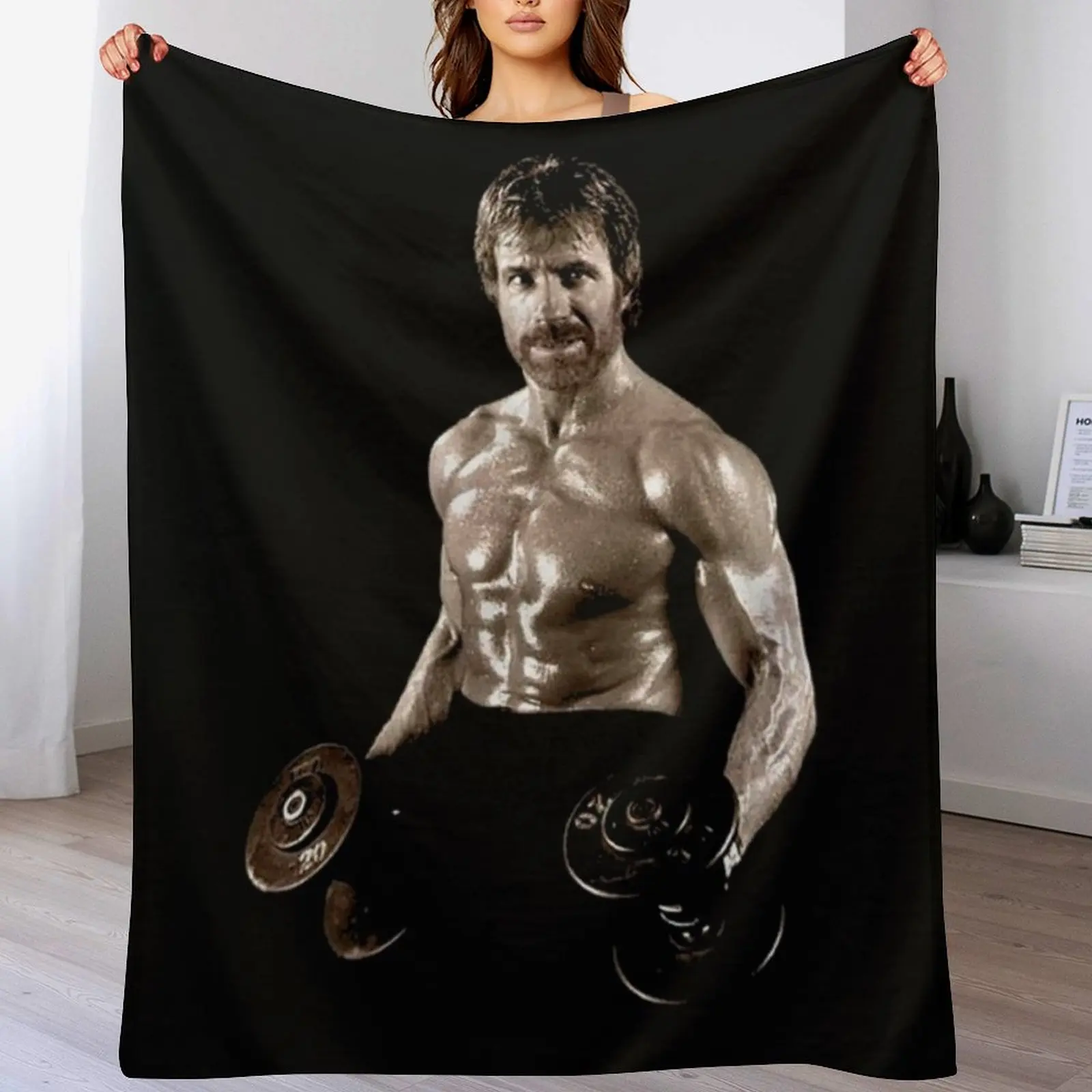 

Chuck Norris Muscle Throw Blanket Thins Single Cute Blankets