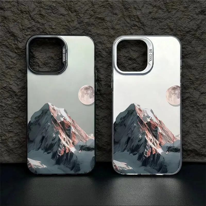 جبل الثلج تحت القمر المشهد قضية الهاتف لسامسونج غالاكسي A26 A36 A56 A55 A54 S25 FE S24 S23 S22 الترا S21 زائد غطاء