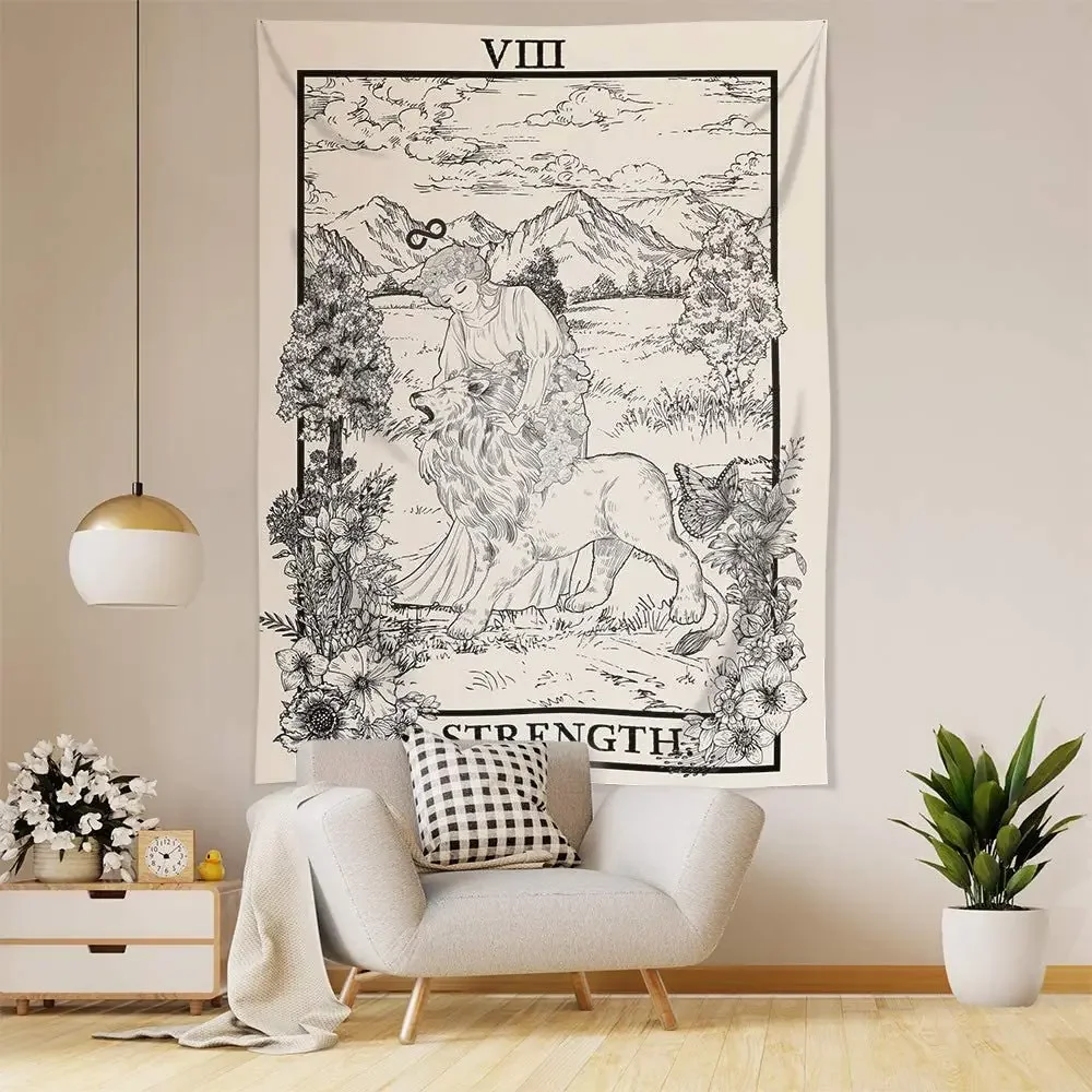 Tapisserie Mandala carte Tarot tenture murale astrologie Divination sorcellerie décor de salle couvre-lit couverture de jeter de lit décor mural soleil lune