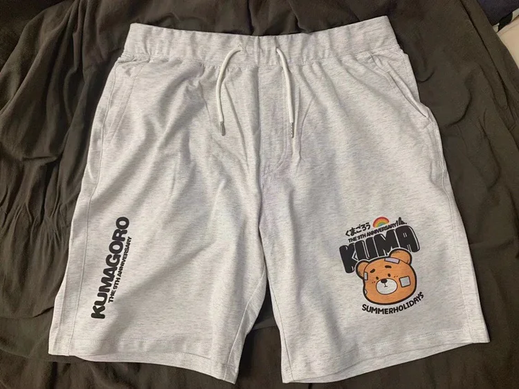 Pantaloncini da surf con orsetto di straccio in edizione limitata, pantaloncini da spiaggia in cotone da uomo, pantaloni fitness da palestra gay con orsetto ferito, grigio/blu scuro SML XL XXL