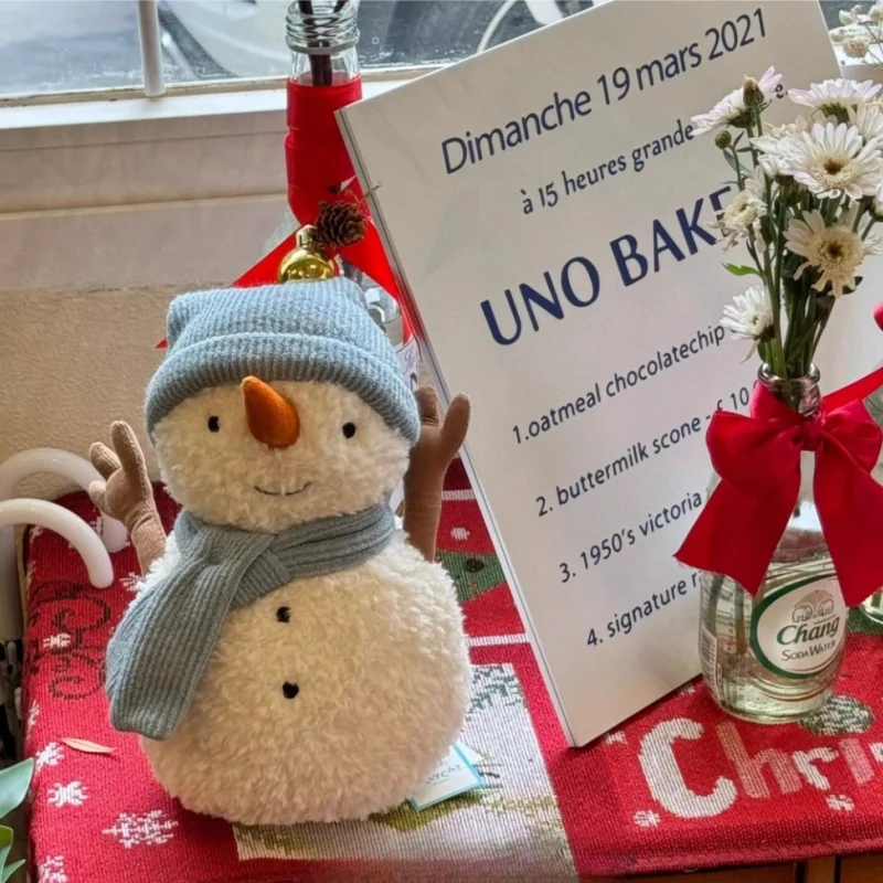 Na stanie 22cm Figurki Śnieżynków w Niebieskich Kapeluszach, Pluszowe Zabawki, Śmieszne Ozdoby, Prezenty Świąteczne i Noworoczne dla Przyjaciół i Dzieci