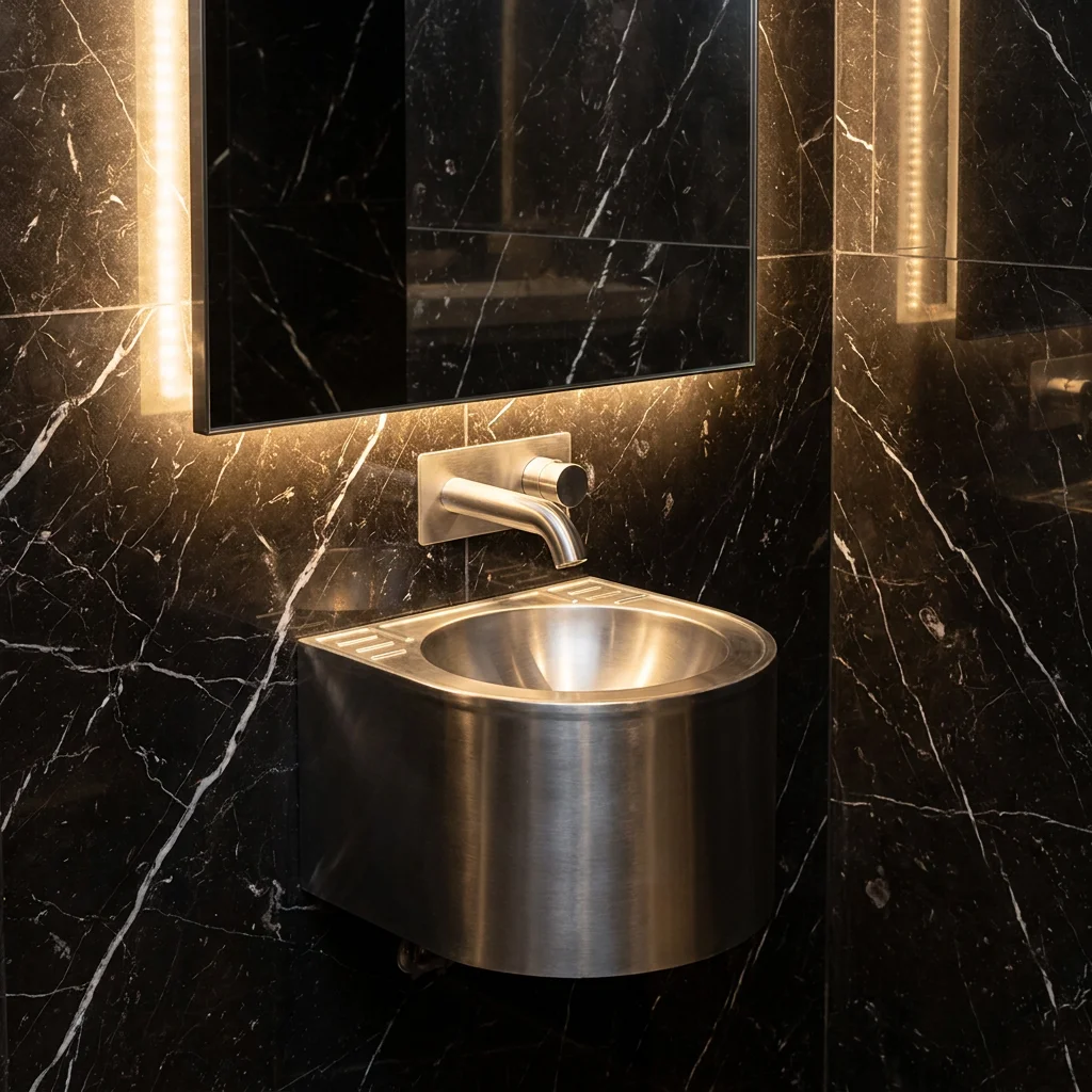 High-quality 304 Stainless Steel Washbasin Rounded Corners Are Fully Wrapped and Polished Without sharp Edges and Corners.