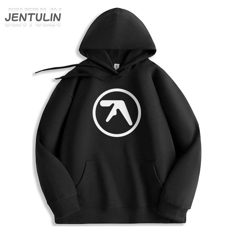 Punk Aphex Twin Print Sweatshirts Oversize Hip Hop Pullover Men Streetwear Harajuku Hoodies Goth Hooded Tops Winter Clothing Y2k