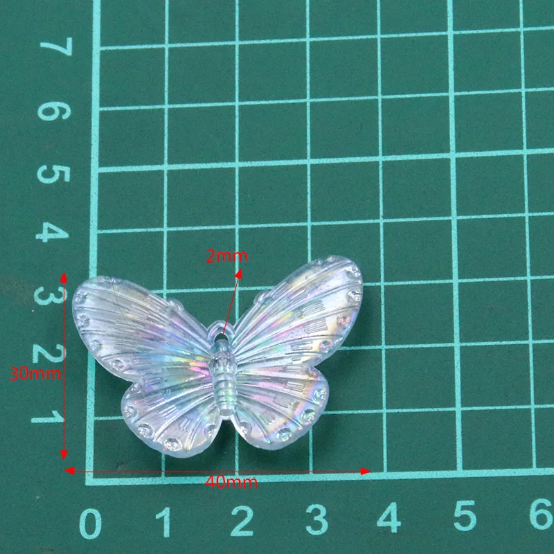 10pcs 8 Color 30*40MM Fashion Resin Gradient Butterfly Pendant Animal Charms For Woman Girls Cartoon Jewelry DIY Earrings