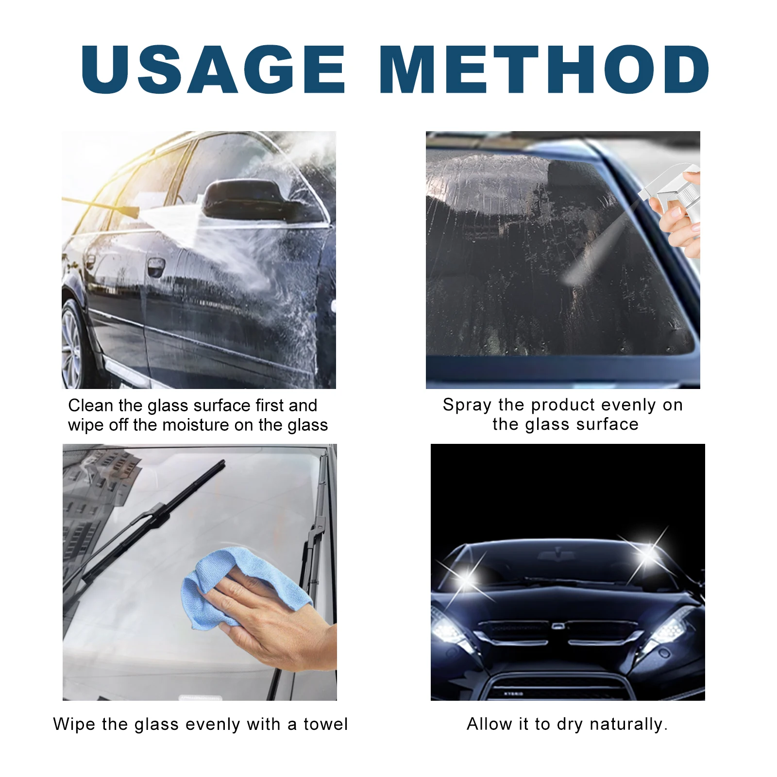 60ML Anti-Rain & Anti-Fog Coating Agent Auto Window Hydrophobic Agent Anti Fog Spray Defogger for Car Windshield Glass image 6