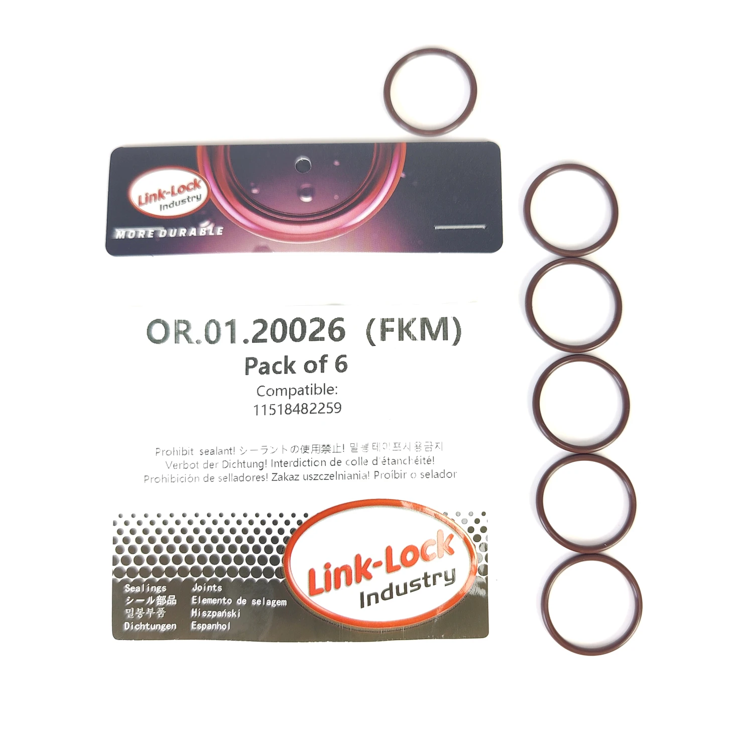 

OR.01.20026 Уплотнительное кольцо охлаждающей жидкости двигателя/водяного шланга 11518482259 для BMW B46 B48 B58