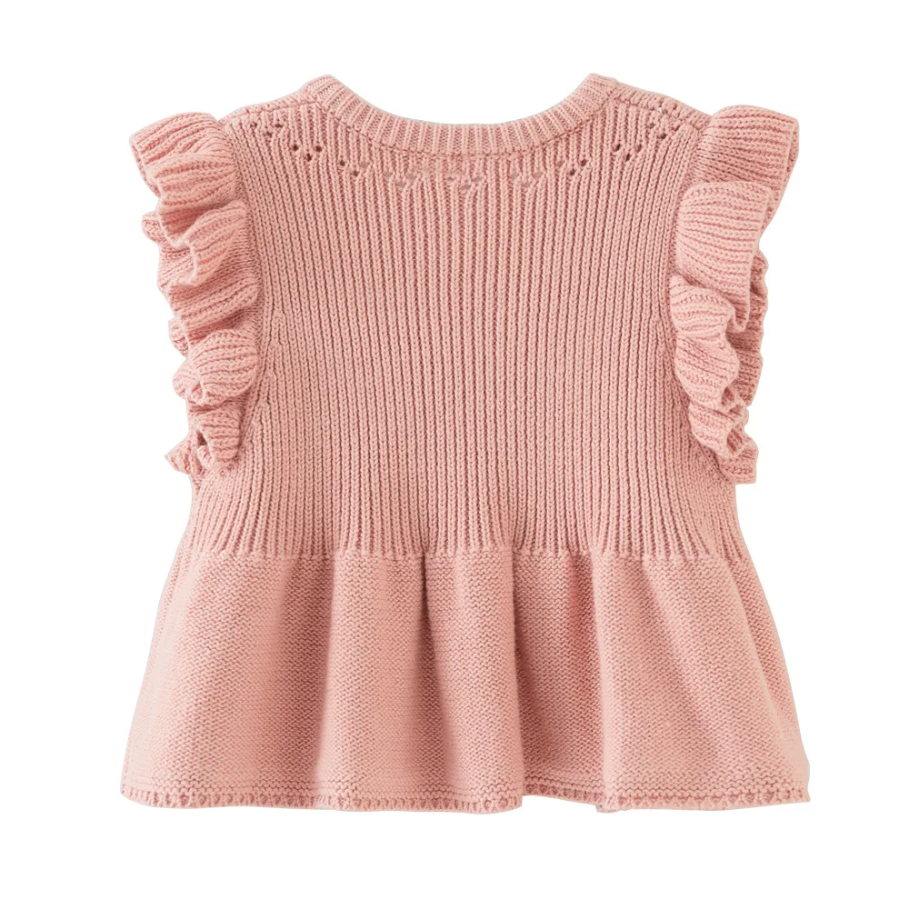 2026 New Girls Vest Cardigan Sleeveless Coat School Kids Cotton Sweater Jacket 1 2 3 4 5 6 Years Old Kids Clothes