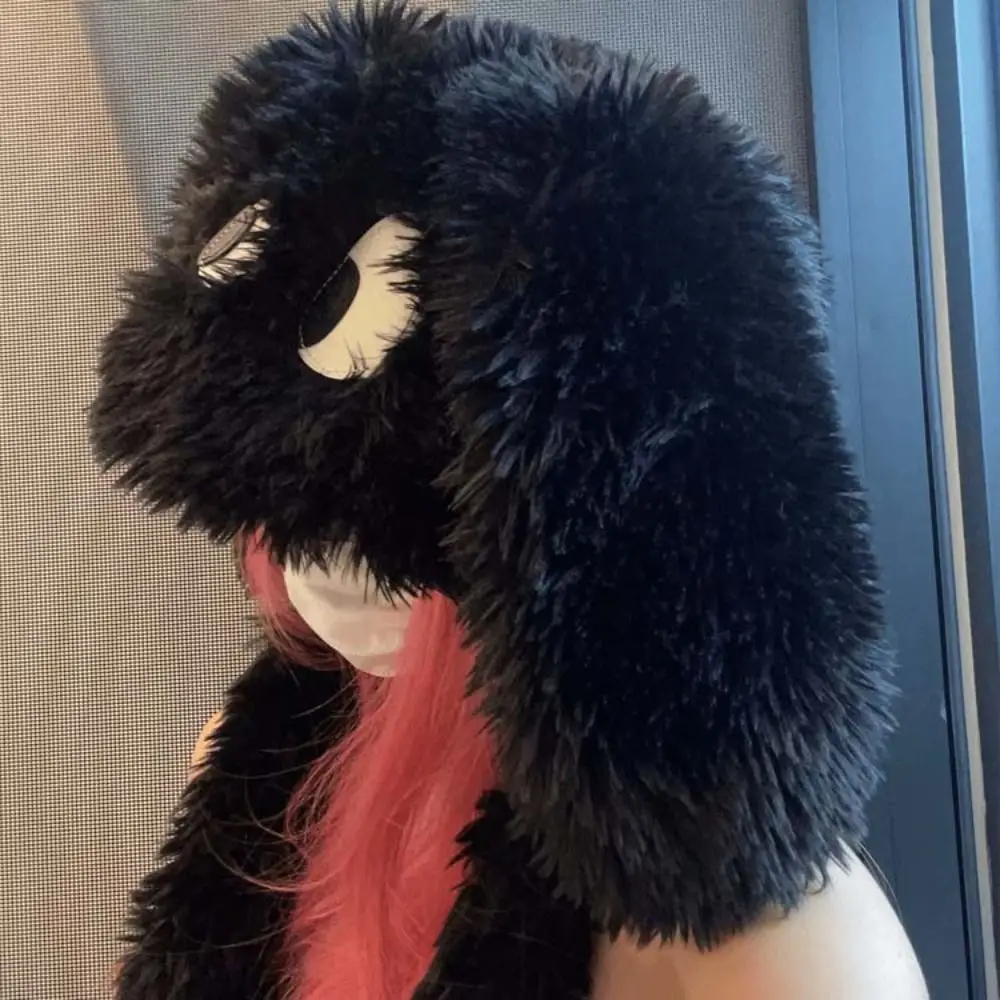 Soft Winter Long Hair Puppy Hat Lace up Thickened Plush Beanie Winter Cap Winter Hat Cartoon Hat Student