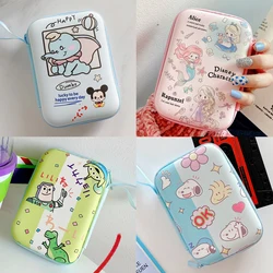 9.5x13.5cm Earphone Storage Box For Airpods Data Cable Zipper Bag Mickey Stitch Toy Story Mermaid Alice Snoopy Stellalou