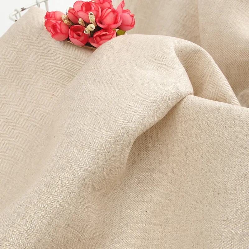 Woven organic 160gsm14sx14s 100% Linen twill shirts suits  jackets men and women linen fabrics