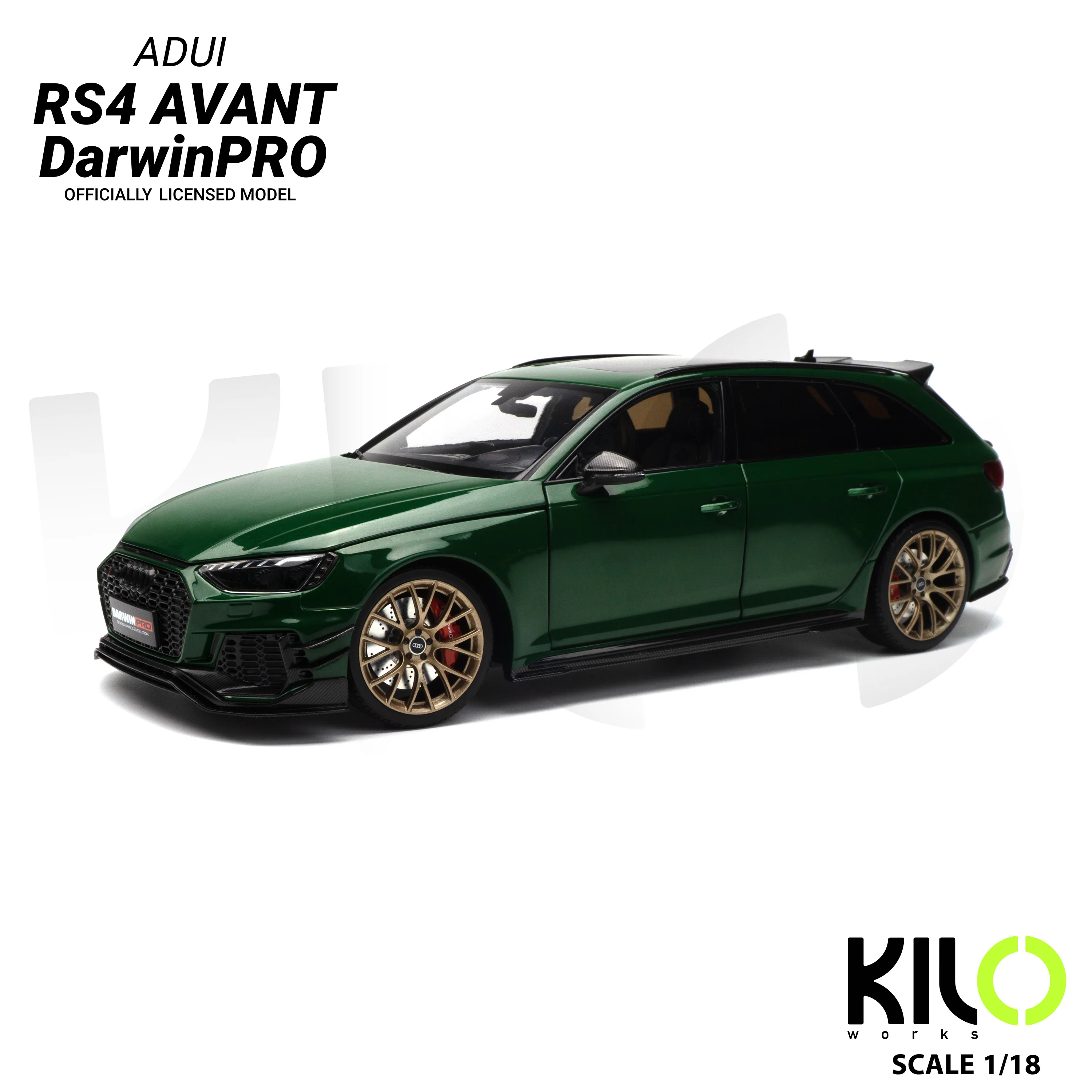 KILOworks 1:18 Audi RS4 Darwin VIOLA METALLIC station Wagon modified alloy model static holiday gift