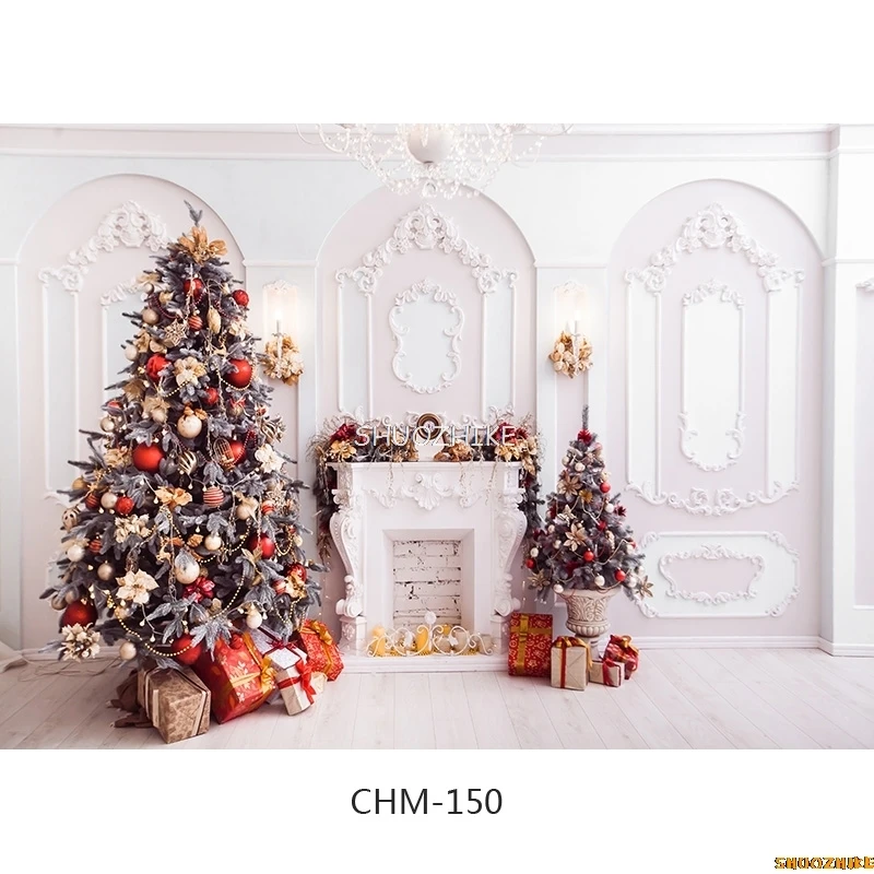 SHUOZHIKE الفن النسيج عيد الميلاد موضوع داخلي التصوير خلفية شجرة عيد الميلاد الخلفيات للصور استوديو الدعائم CHM-101