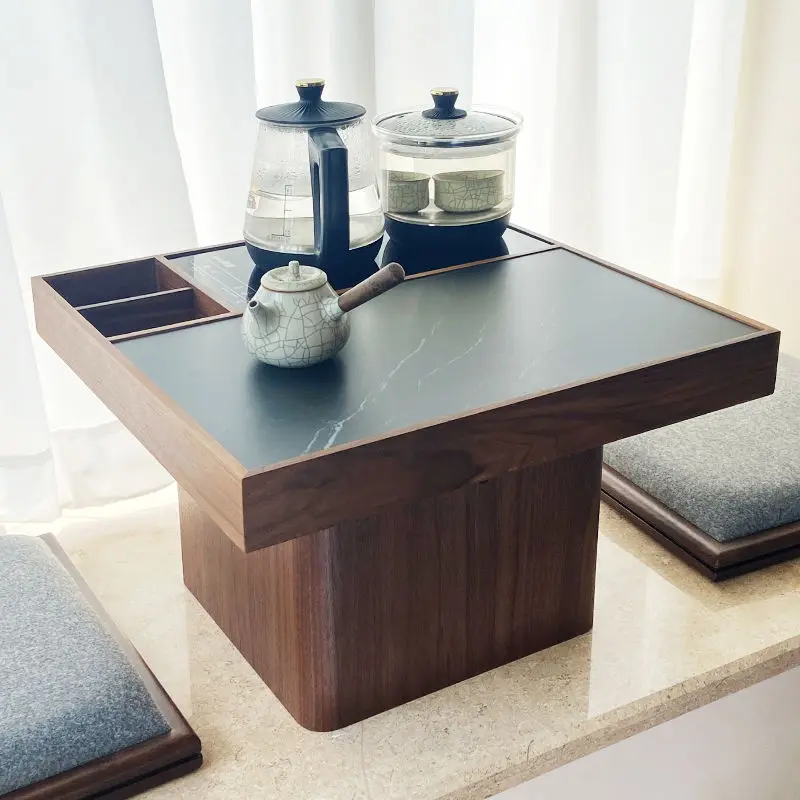 bay window small tea table solid wood balcony table tatami kang ji small platform smart