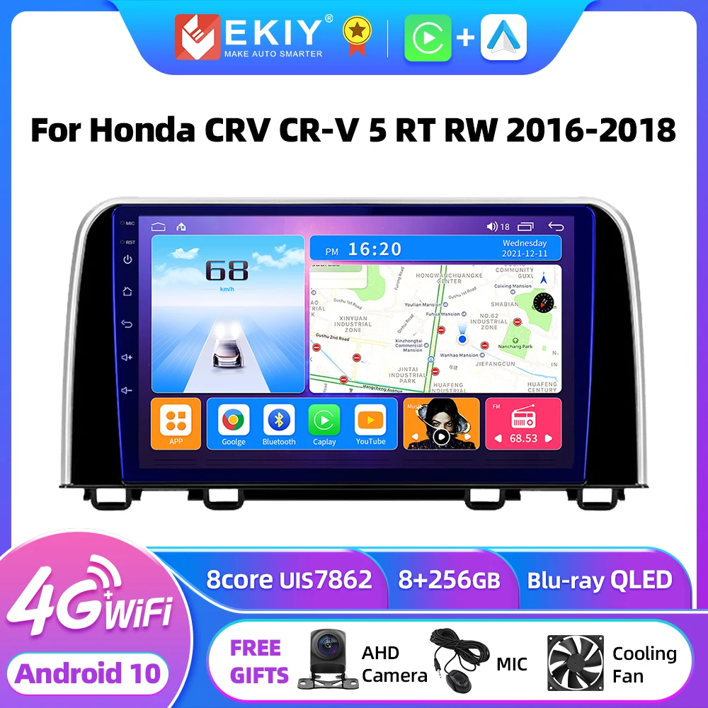 

EKIY T7 For Honda CRV CR-V 5 RT RW 2016 - 2018 Car Radio Multimedia Video Player Navigation GPS Android 10 No 2din Tape Recorder