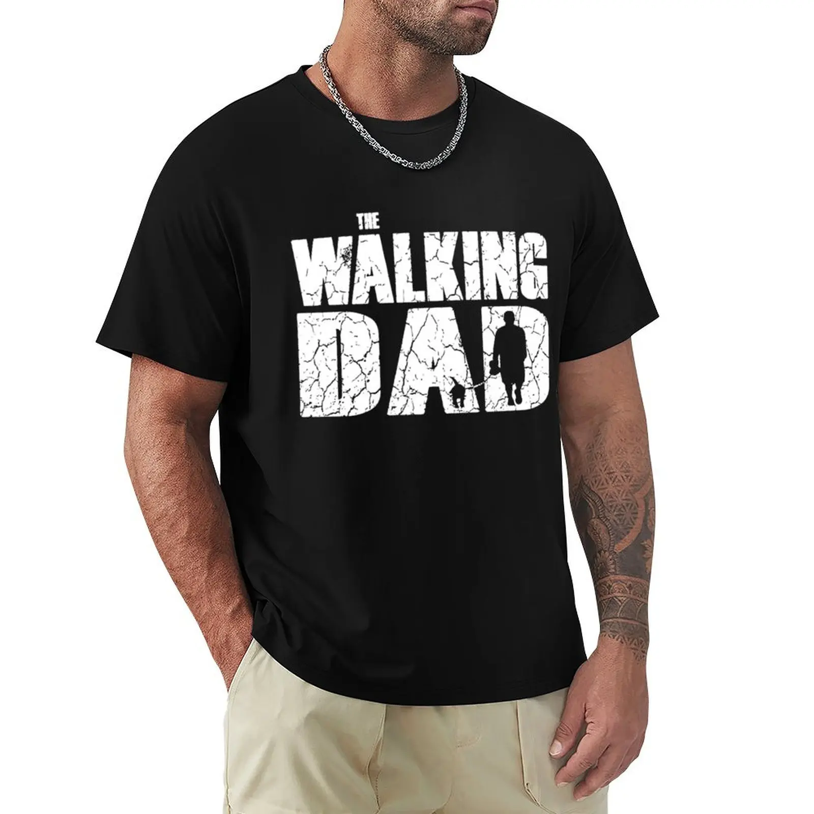 

The Walking DAD dog T-Shirt summer top sweat graphic tee shirt vintage graphic tee fruit of the loom mens t shirts