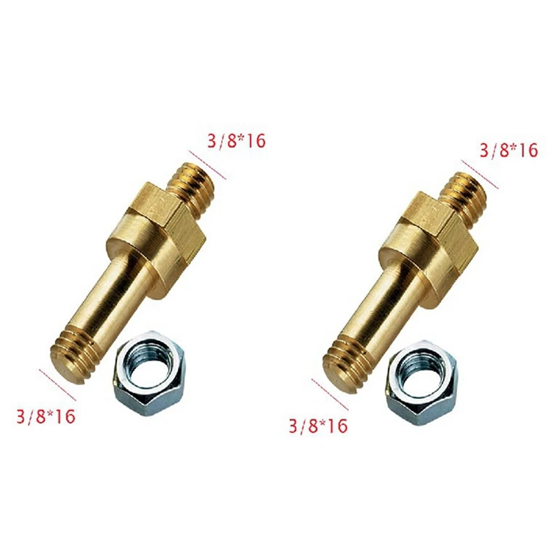 2pcs Side Mount Battery Copper Screw 3/8 Side Post Battery Terminal Bolt 3/8inch-16