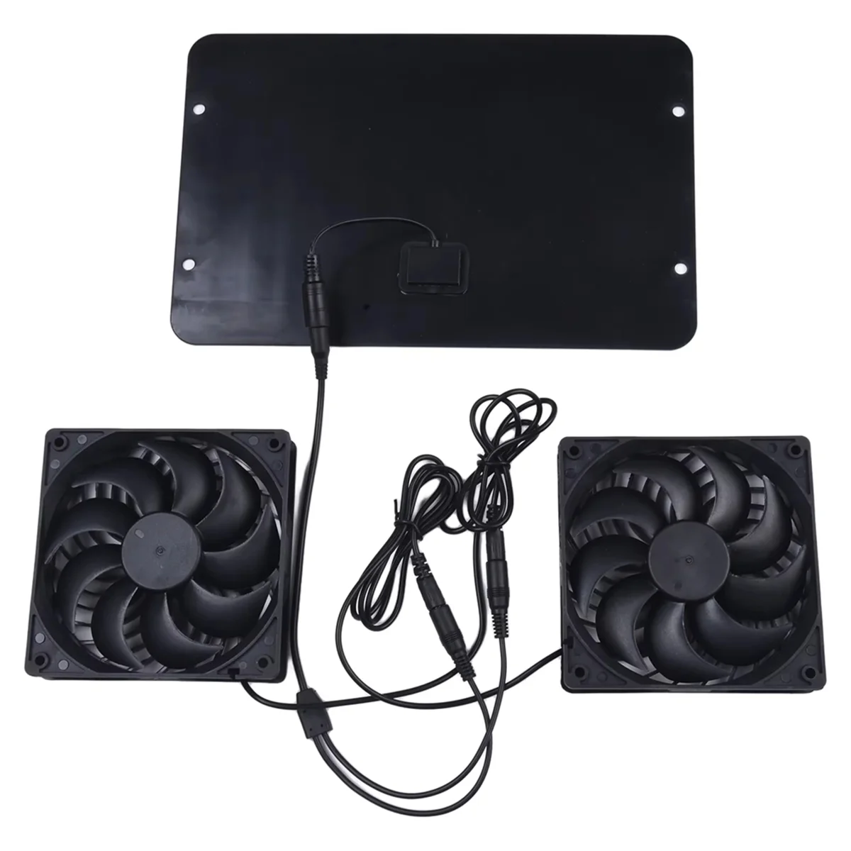 AA85 10W Solar Powered Dual Fan 12V Efficient Energy Saving Solar Panel Fan Kit with Connecting Line for Greenhouse Pet Home
