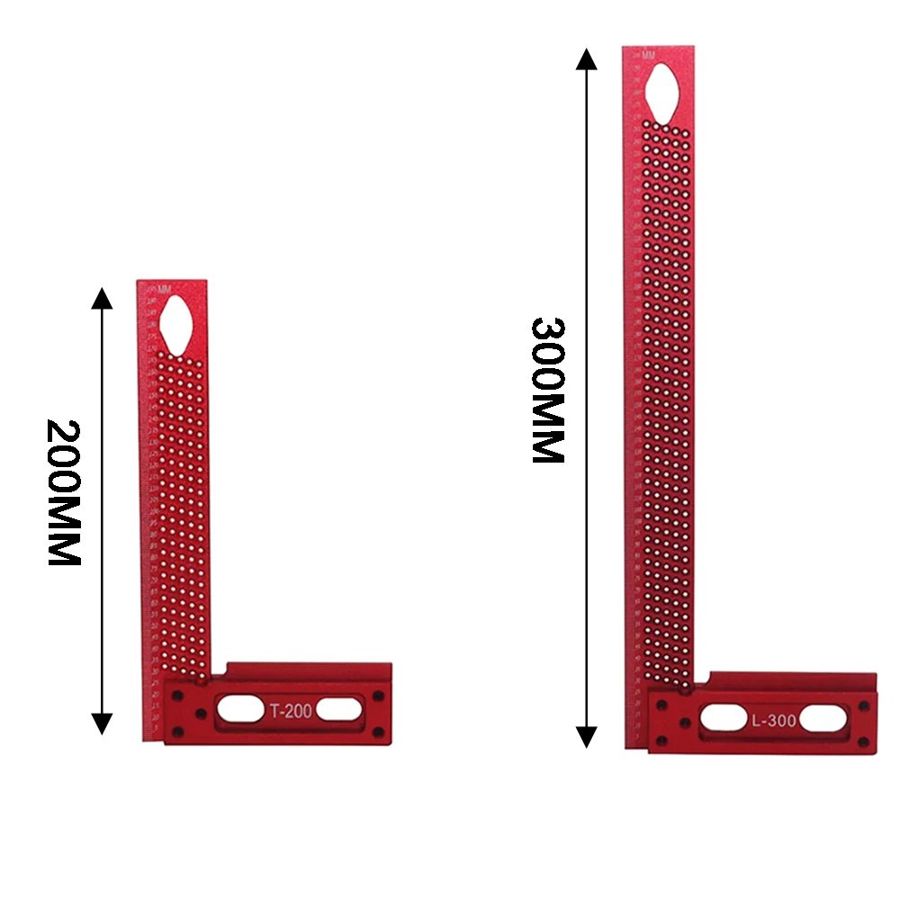 Woodworking Square Aluminum Framing Mitre Square Carpenter Scribe L Type Hole Ruler Aluminum Right Angle Protractor Mark Gauge