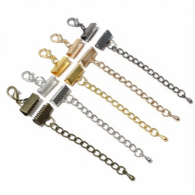 Ribbon Leather Cord End Fastener Clasps for DIY Jewellery Making