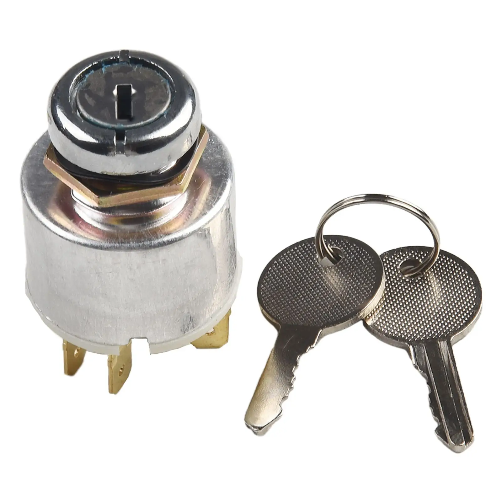 

Keys Ignition Switch 1pc Aluminum Brand New High Temperature Resistance Silver 12V 3 Position Car Lgnition Switch