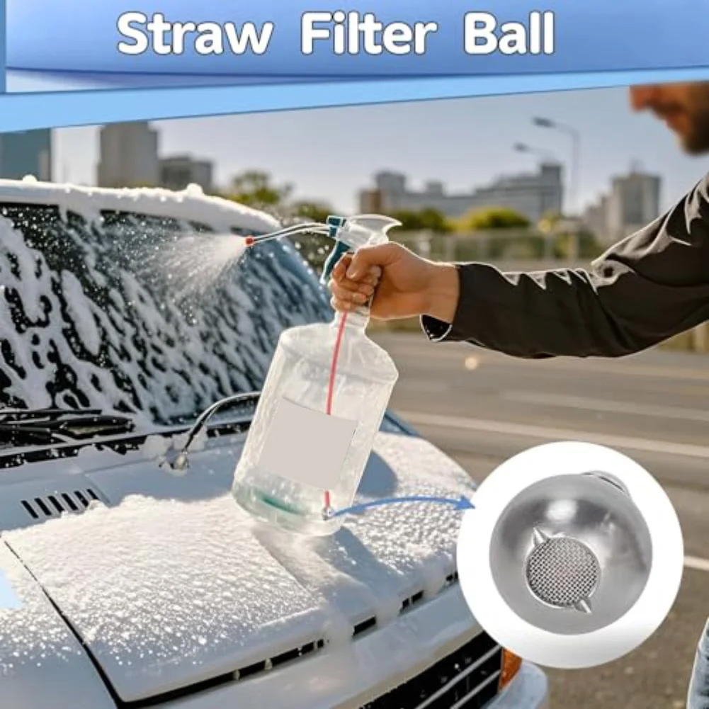 

Stainless Steel Straw Filter Ball Enhance Pressure Washer Efficiency Foam Filter Weighted Straw Filter Ball