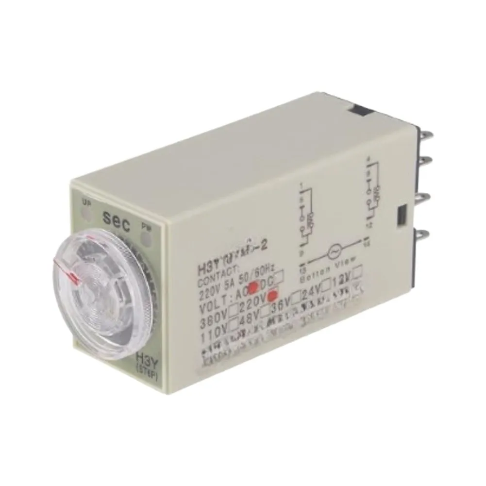 for h3y(ST6P) 2 220VAC Time Relay with 30S Mechanical Adjustment 5A 220VAC SPDT Contacts for Motor Control and Lighting Shutdown