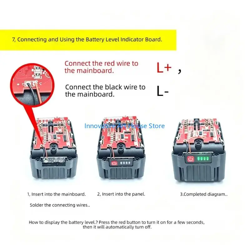 E1PC Service Board for 21V Battery Pack Repair, Red Circuit Part With 7 Power Devices for Control Update, Spare Storage, and
