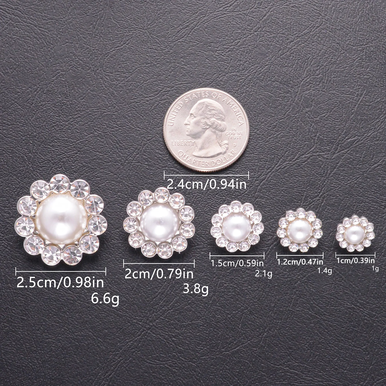 10pcs 12/15/18/20mm Fashion Sunflower Shape Rhinestone Pearl Buttons For Shirt Coat Dress DIY Sewing Button Clothing Accessories