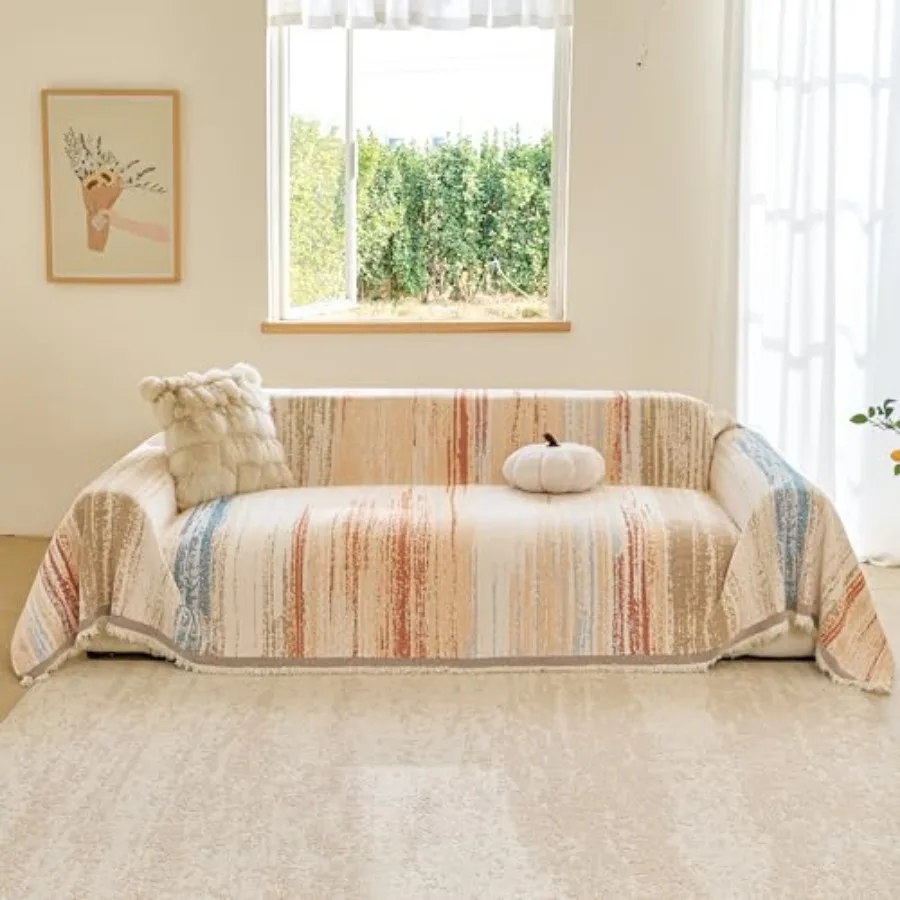 

Boho Couch Covers Sofa Covers for 3 Cushion Washable, Loveseat Slipcovers for Dogs, Pet L Shape Sectional Protector, Farmhouse