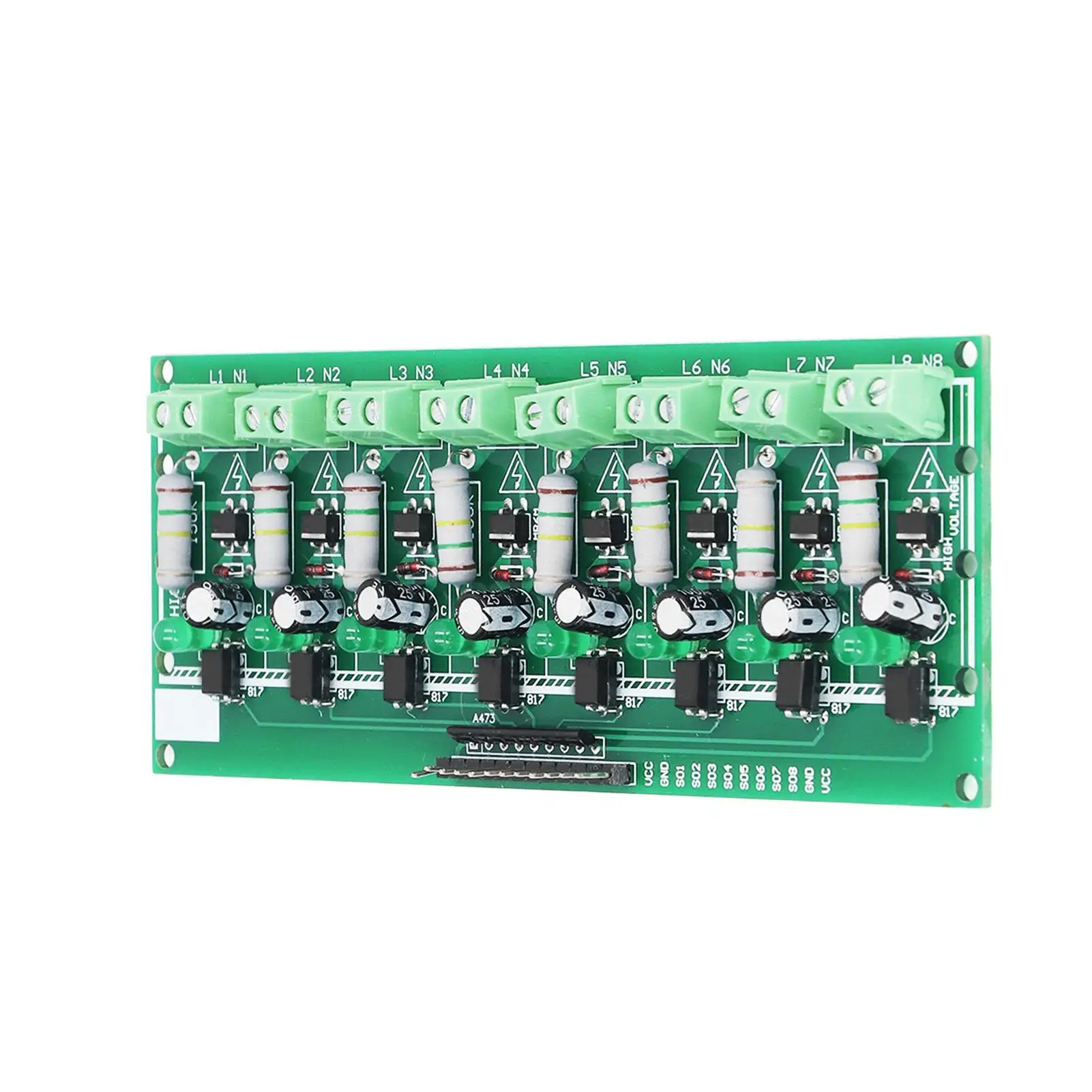 220V AC Optocoupler Isolation Voltage Detect Board 8 Channel PLC Detection Module for diy
