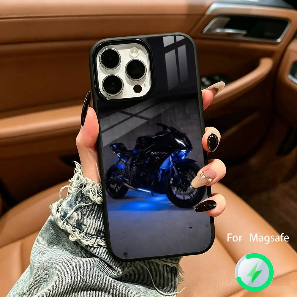 Y-Ya-ma-YZF-R3-R7-Motorcycle Phone Case For IPhone17 16 15 14 13 12 11  Pro Max 16/15/14Plus Wireless Charger Cover Funda