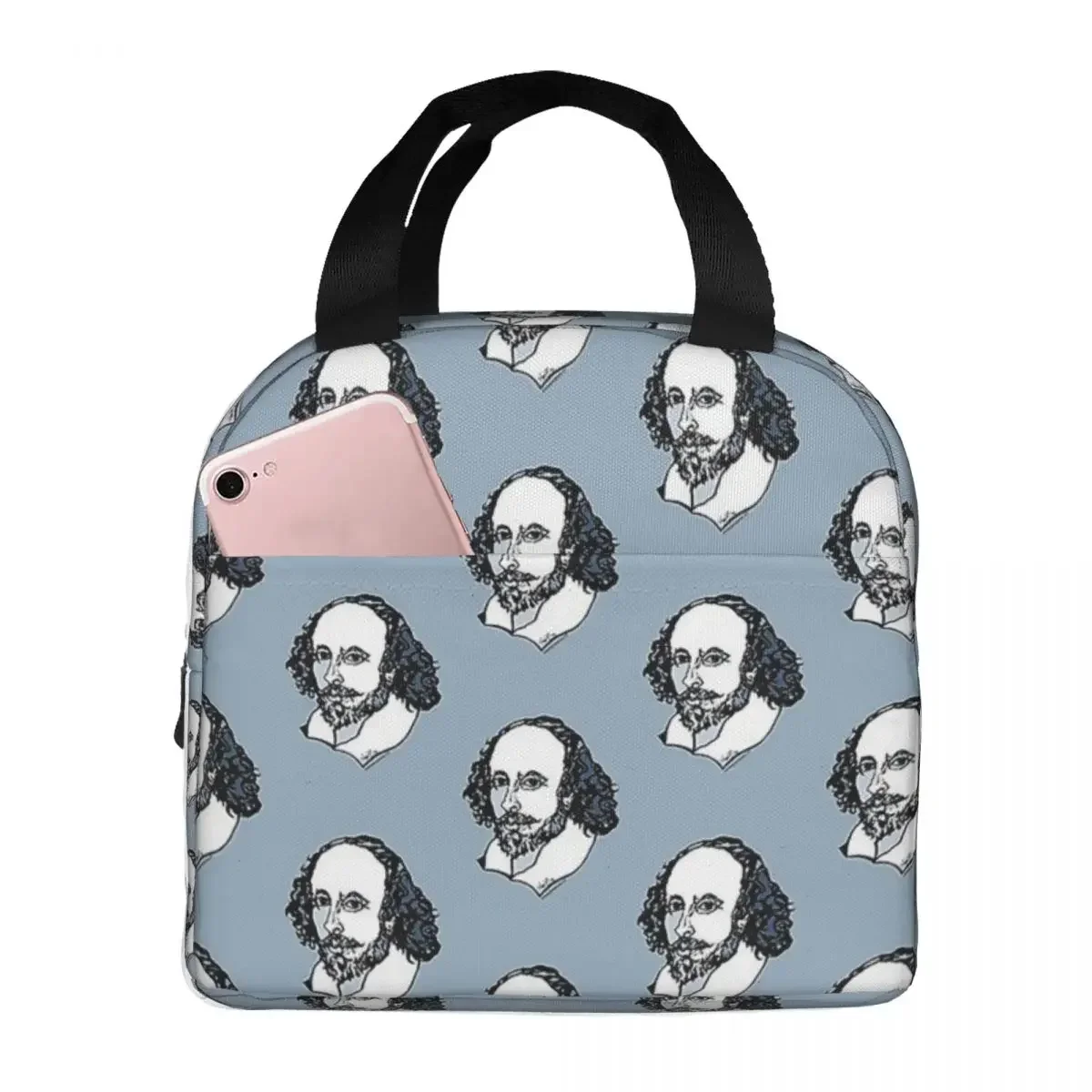 Lunch Bags for Women Kids William Shakespeare The Bard Insulated Cooler Waterproof Picnic Oxford Tote Bento Pouch