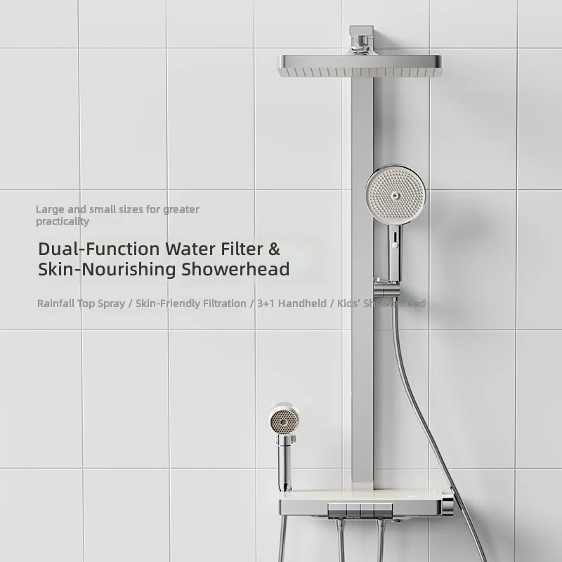 Shower Head Set, 2-in-1 Dual Shower System, Bathroom Copper Shower Faucet, Child-Friendly Bath Sprayer, Home Use