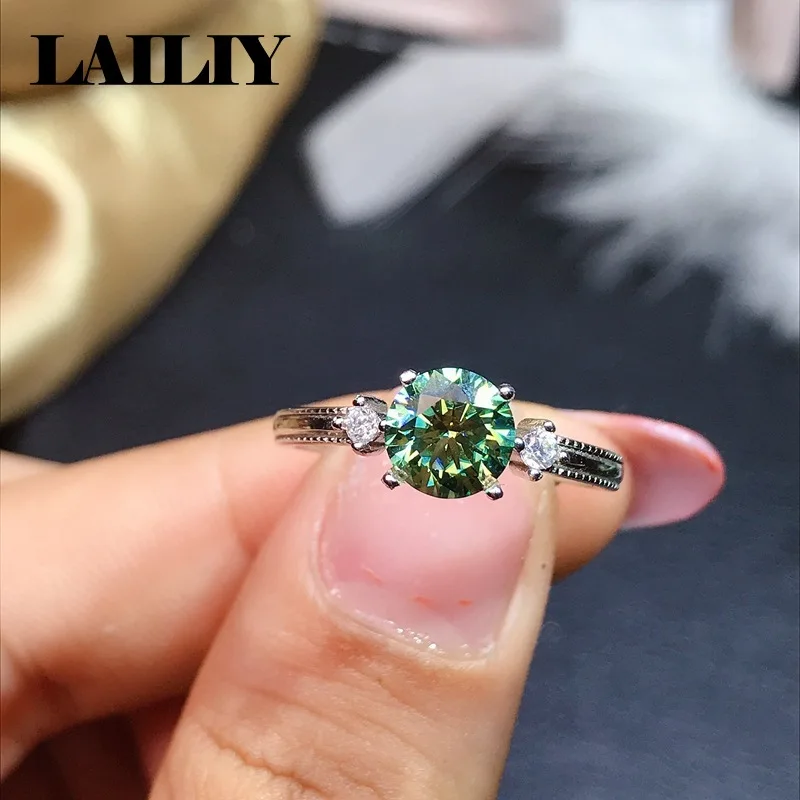 925 Sterling Silver Emerald Sparkling Eight Hearts and Eight Arrows 1 Carat Diamond Adjustable Ring for Women Jewelry view 4