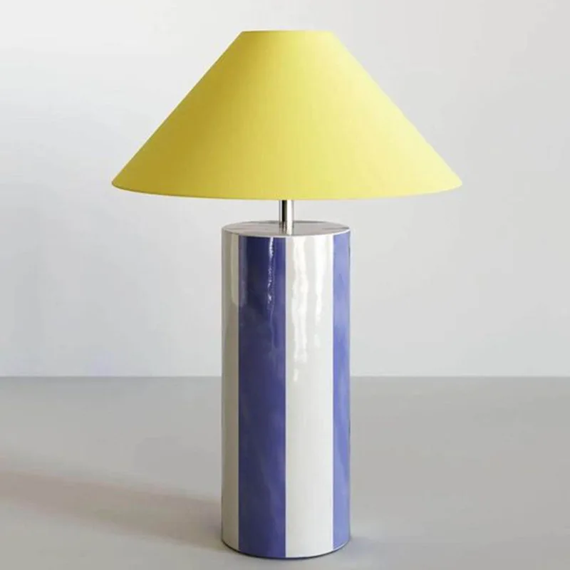

Striped Personality Creative Macaron Desk Lamp Homestay Living Room Sofa Cafe Bedroom Desk Lamp
