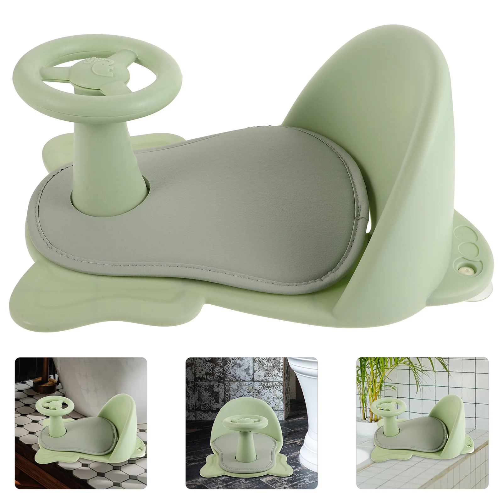 مقعد استحمام للأطفال متعدد الوظائف بتصميم غير قابل للانزلاق كرسي حوض استحمام مريح لحديثي الولادة والأطفال الصغار كوب شفط ثابت سهل التخزين #1