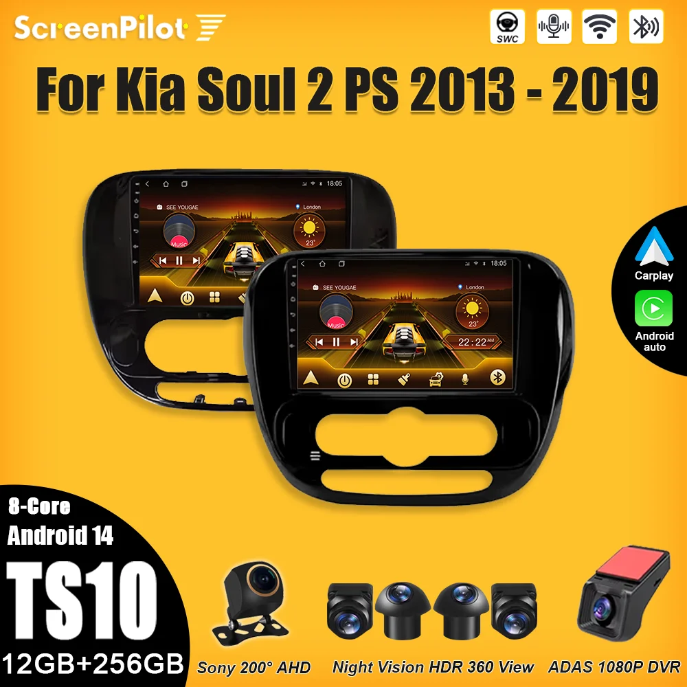 

Car Radio For Kia Soul 2 PS 2013 - 2019 Multimedia Video Player Carplay Bluetooth Touch Screen 2 din RDS 8 Core 5G 8 Core