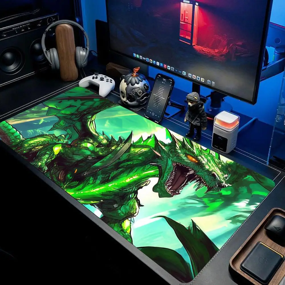 

Коврик для мыши с тематикой драконьей дуэли, большой коврик для клавиатуры и мыши, нескользящий резиновый игровой коврик для мыши, коврик для ноутбука