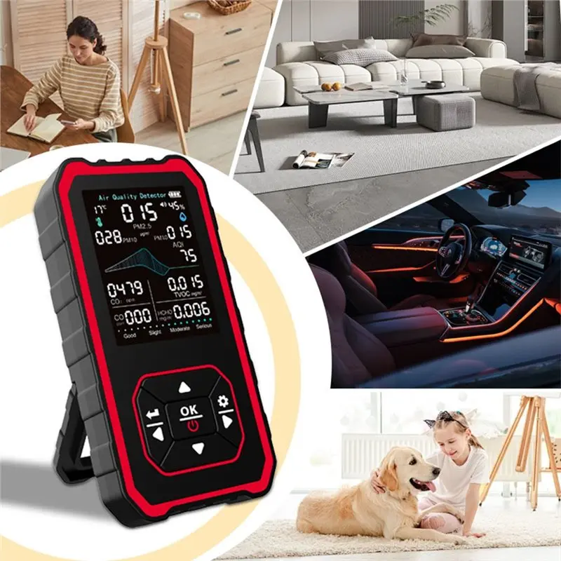 【ترويج】كاشف جودة الهواء الداخلي المحمول Rea لـ AQI، CO2، PM2.5، PM1.0 TVOC، HCHO، الجسيمات، درجة الحرارة والرطوبة #3