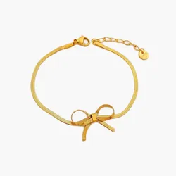 316L stainless steel Bow bracelet Fashion personality Girl Exquisite Jewelry Gift Party jewelry