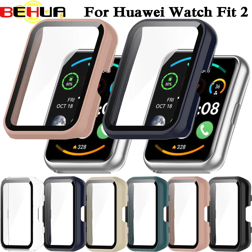 BEHUA สมาร์ทนาฬิกาป้องกันกรณีและฟิล์มสำหรับ Huawei นาฬิกา2 Fit Fit2 PC เต็มรูปแบบป้องกัน Cover Shell กรณี
