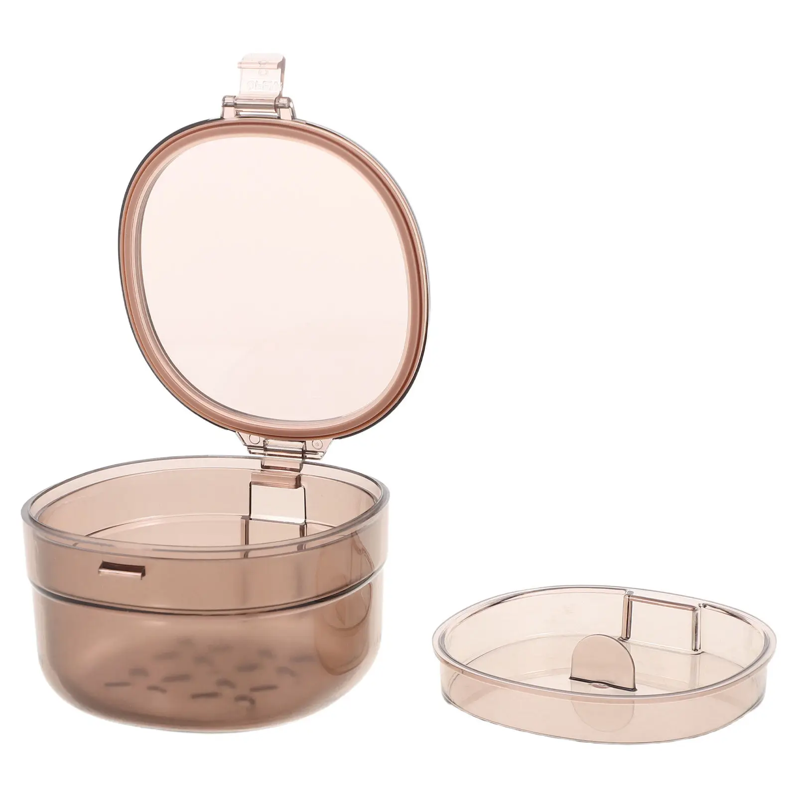 Double Layer Denture Cleaning Cup Travel Retainer Case Denture Soaking Box Clear Holder Container for Dentures Aligners