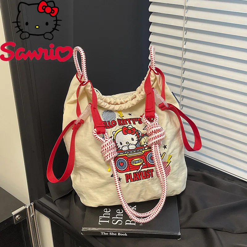 

Hello Kitty новая сумка модная Высококачественная вышитая сумка для хранения мультфильм универсальная регулируемая сумка для хранения большой емкости