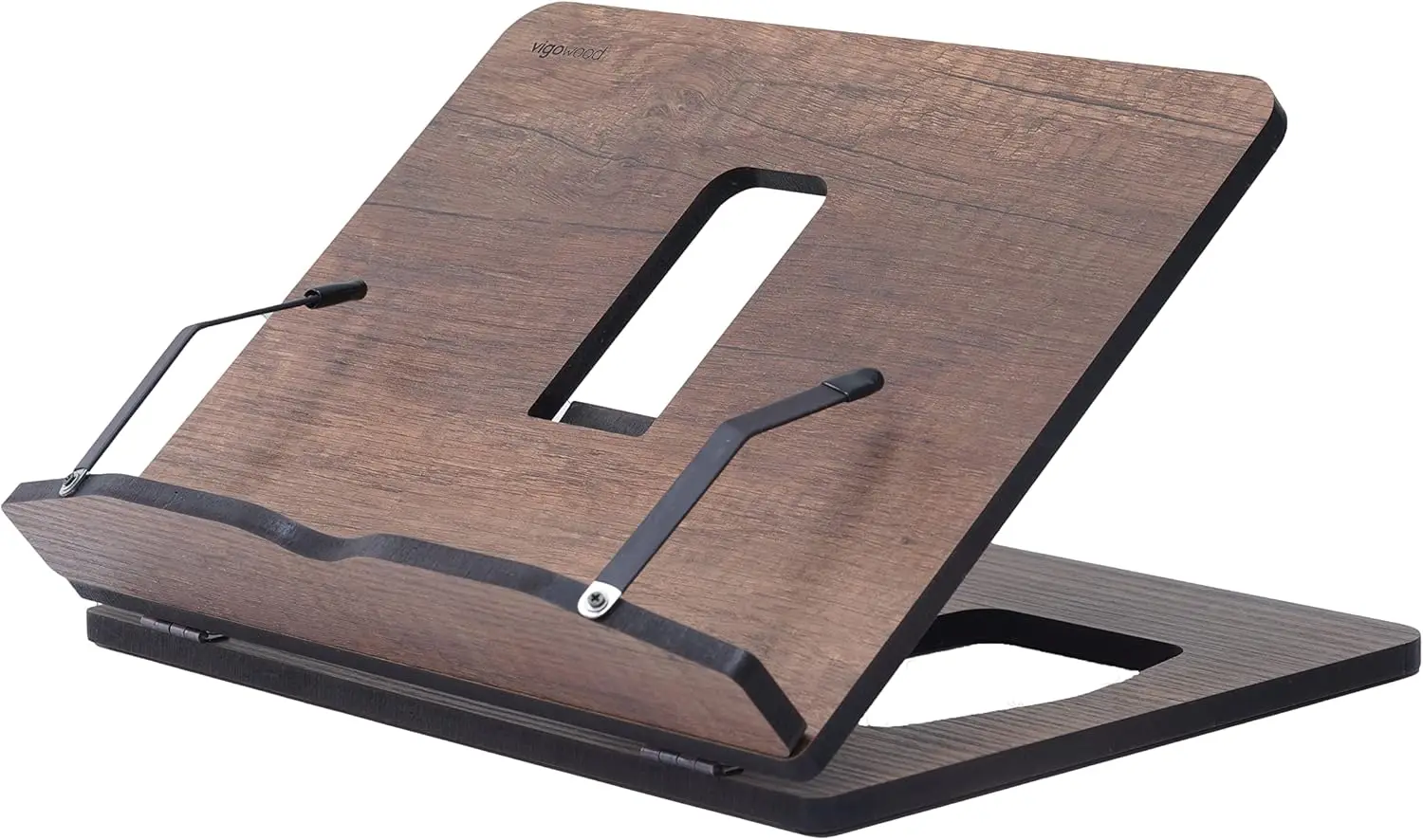 Walnut Wood Book Stand for Reading, Kitchen Cookbook Holder, Bed Reading Stand