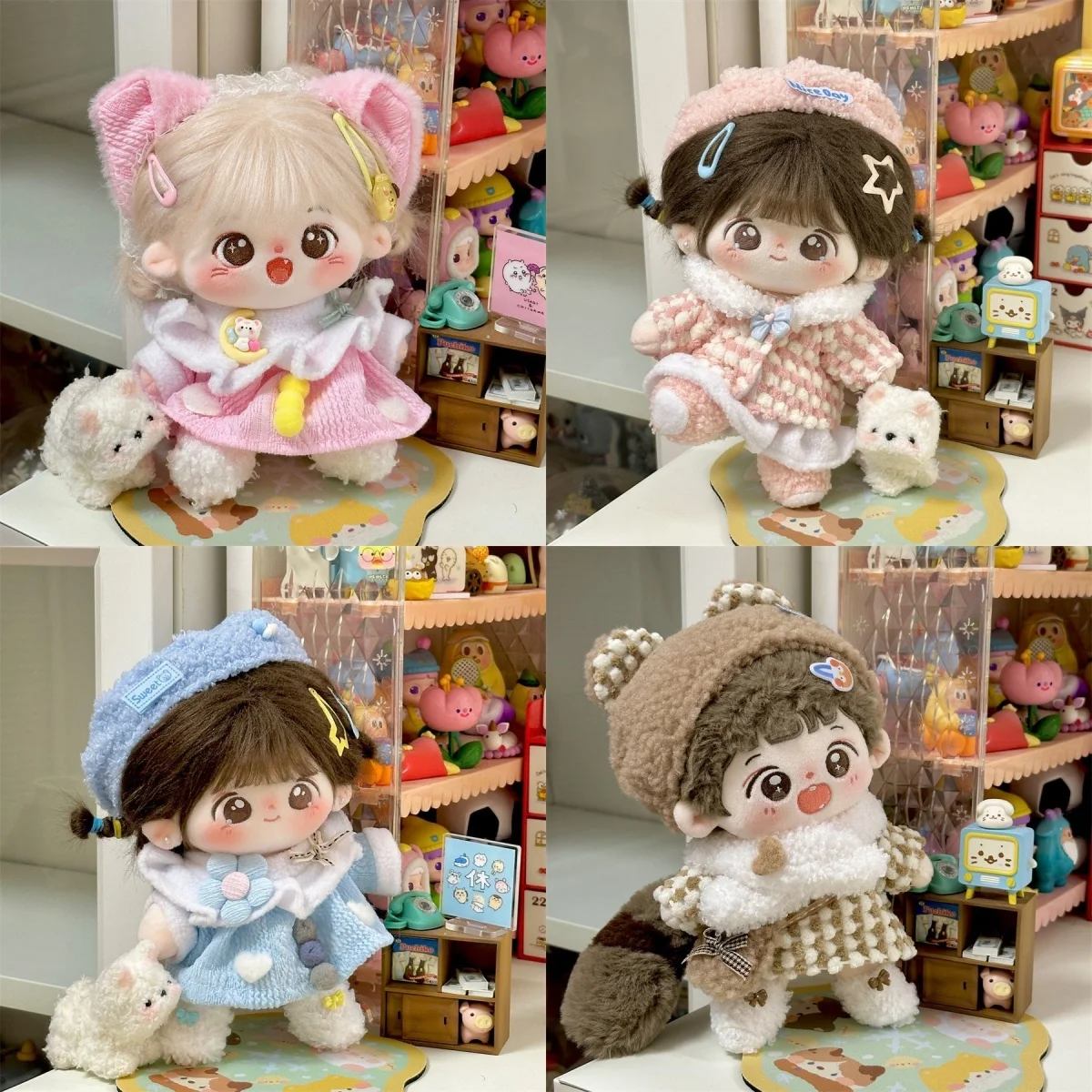 for 20cm Cotton Doll Plush Clothes Winter Outfit Lovely Doll Clothes Accessories for 20cm Plush Cotton Doll Dress UP DIY Toys
